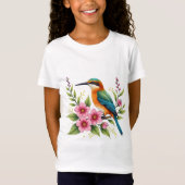 カラフルな水彩画の鳥Tシャツ Tシャツ (正面)