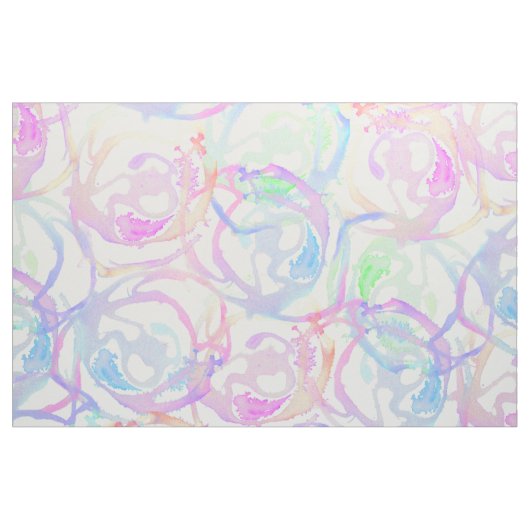 カラフルな水彩画ブラシストローク抽象芸術の円 ファブリック (ヤード)