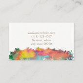 カラフルな水彩画ブラシストローク 名刺 (裏面)