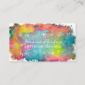 カラフルな水彩画ブラシストローク 名刺 (正面)