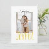 カラフルな水彩筆記体「喜び」のフラットカード シーズンカード (スタンド正面)