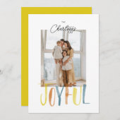 カラフルな水彩筆記体「Joyful」フレーム シーズンカード (正面/裏面)