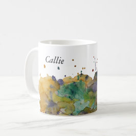 カラフルな水彩絵の具の飛沫 パーソナライズド 1 コーヒーマグカップ
