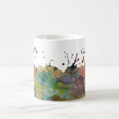 カラフルな水彩絵の具の飛沫 パーソナライズド 1 コーヒーマグカップ (中央)