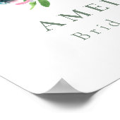 カラフルな水彩花のウェルカムシャワー ポスター (角)