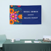 カラフルな水彩花のフィエスタ ブライダルシャワー 横断幕 (トレードショー)