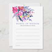 カラフルな水彩花の花嫁のシャワーアドバイス 招待状 (正面)