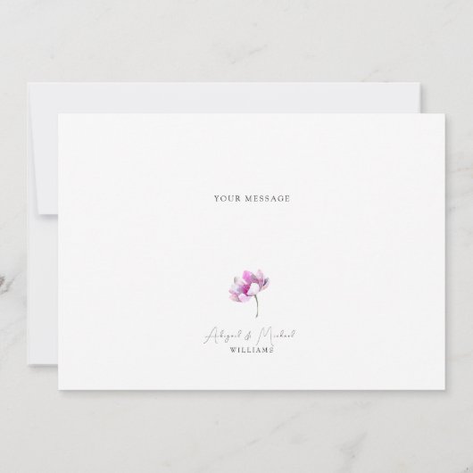 カラフルな水彩花イラストのウェディング感謝カード サンキューカード (裏面)