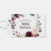 カラフルな水彩花イラストのエレガントなサンキューカード ギフトタグ (裏面横)