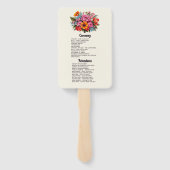 カラフルな水彩花イラストのフィエスタ・ウェディングプログラム ハンドファン (裏面)