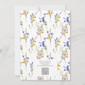 カラフルな水彩花イラストのQRコード ブライダルシャワー 招待状 (裏面)