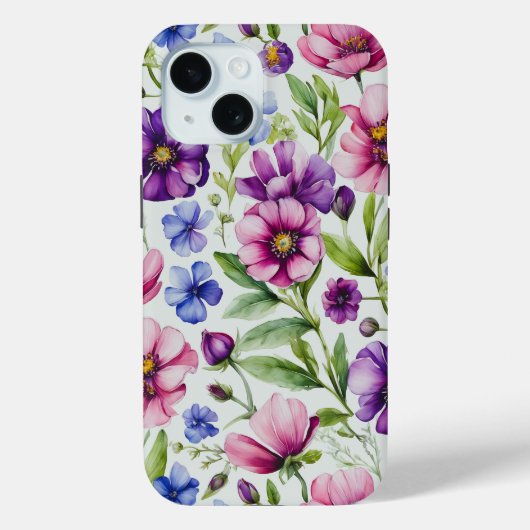 カラフルな水彩花卉  Case-Mate iPhoneケース (裏面)