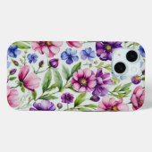 カラフルな水彩花卉  Case-Mate iPhoneケース (裏面 (横))