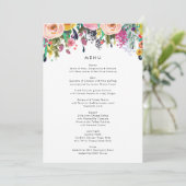カラフルな水彩花園のウェディングメニュー メニュー (スタンド正面)