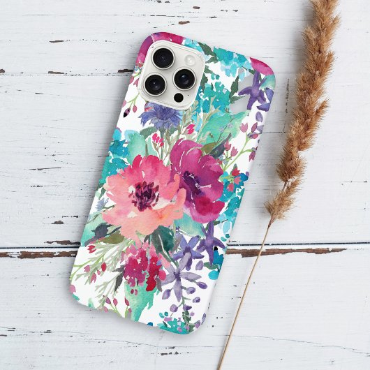 カラフルな水彩花柄 Case-Mate iPhoneケース
