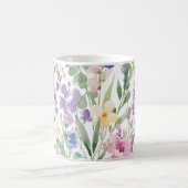 カラフルな水彩花 コーヒーマグカップ (中央)