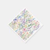 カラフルな水彩花 スタンダードカクテルナプキン (角)