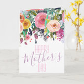 カラフルな水彩花 | 母の日おめでとう カード (黄色い花)