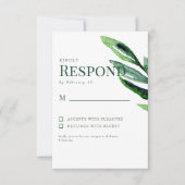 カラフルな水彩茎 ウェディング RSVP (正面)