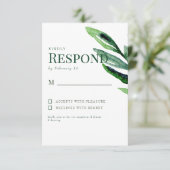 カラフルな水彩茎 ウェディング RSVP (スタンド正面)