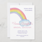 カラフルな水彩虹の花嫁シャワー 招待状 (正面)