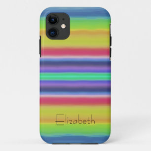 カラフルな水彩虹抽象 iPhone 11 ケース