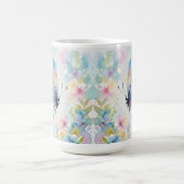 カラフルな水彩蝶々と花 コーヒーマグカップ (中央)