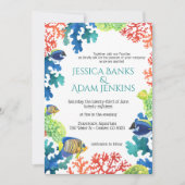 カラフルな水族館の結婚式招待状 招待状 (正面)