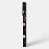 カラフルな水玉モノグラム iPhoneケース (左側面)