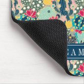 カラフルな水玉模様のサボテンパターン マウスパッド (コーナー)