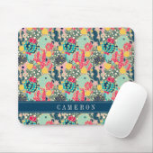 カラフルな水玉模様のサボテンパターン マウスパッド (マウス)