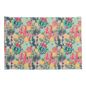 カラフルな水玉模様のサボテンパターン 枕カバー (裏面-右)