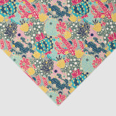 カラフルな水玉模様のサボテンパターン 薄葉紙 (詳細)