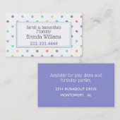 カラフルな水玉模様のスタイリッシュなお母さんカード コーリングカード (正面/裏面)