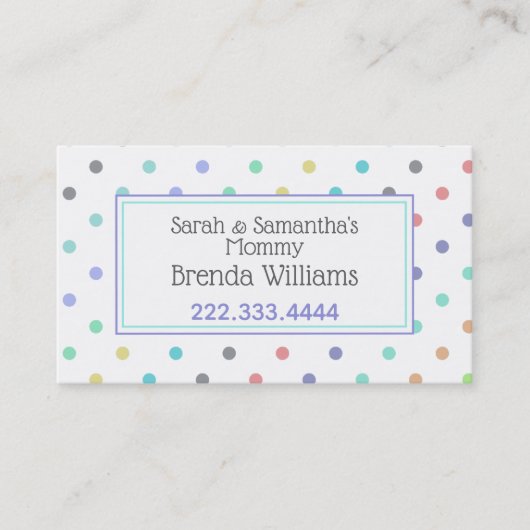 カラフルな水玉模様のスタイリッシュなお母さんカード コーリングカード (正面)