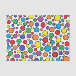 カラフルな水玉模様のティッシュペーパー 薄葉紙