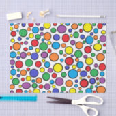 カラフルな水玉模様のティッシュペーパー 薄葉紙 (クラフト)