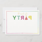 カラフルな水玉模様のパーティー帽のパーティー招待状 招待状 (裏面)