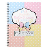 カラフルな水玉模様のベビーシャワーの来客名簿 ノートブック (正面)