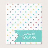 カラフルな水玉模様のベーカリーによって折られる名刺 名刺 (外部フラット)