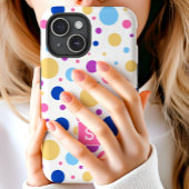 カラフルな水玉模様のモノグラム Case-Mate iPhoneケース