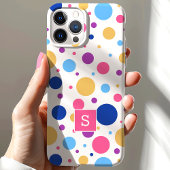 カラフルな水玉模様のモノグラム Case-Mate iPhoneケース