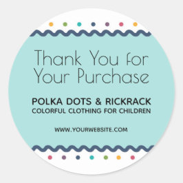 カラフルな水玉模様の感謝ステッカー - 購入ありがとうございます ラウンドシール