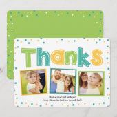 カラフルな水玉模様の感謝 | 感謝カード (正面/裏面)