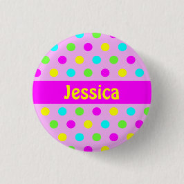 カラフルな水玉模様-子供の一流ボタン 缶バッジ