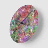 カラフルな水色の渦巻の霧 ラウンド壁時計 (傾斜)