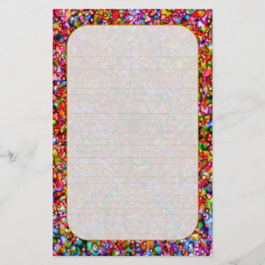 "カラフルな泡"罰金によって並べられる文房具 便箋 (正面)