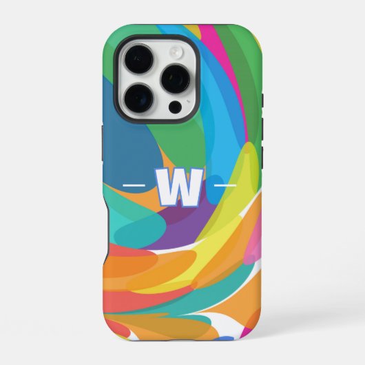カラフルな波が激突 iPhoneケース (裏面)