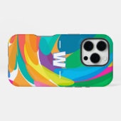 カラフルな波が激突 iPhoneケース (裏面横)