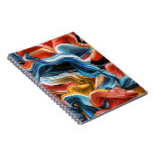 カラフルな波とペイントの流れ ノートブック (右側)